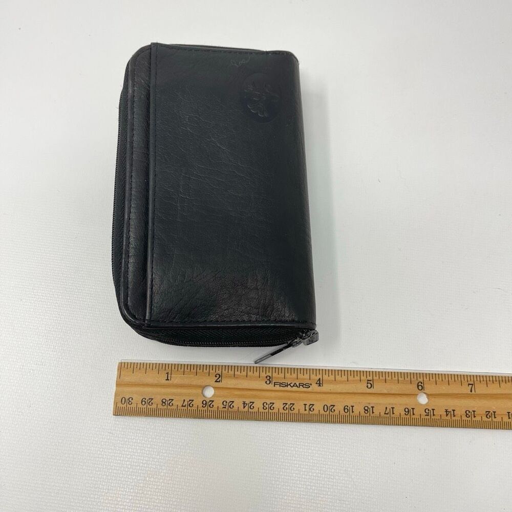 Buxton RFID Julia Heiress Double Zip Around Leather Wallet Black - Picture 3 of 8
